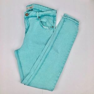 Top Shop Moto Jamie skinny jeans aqua size 34